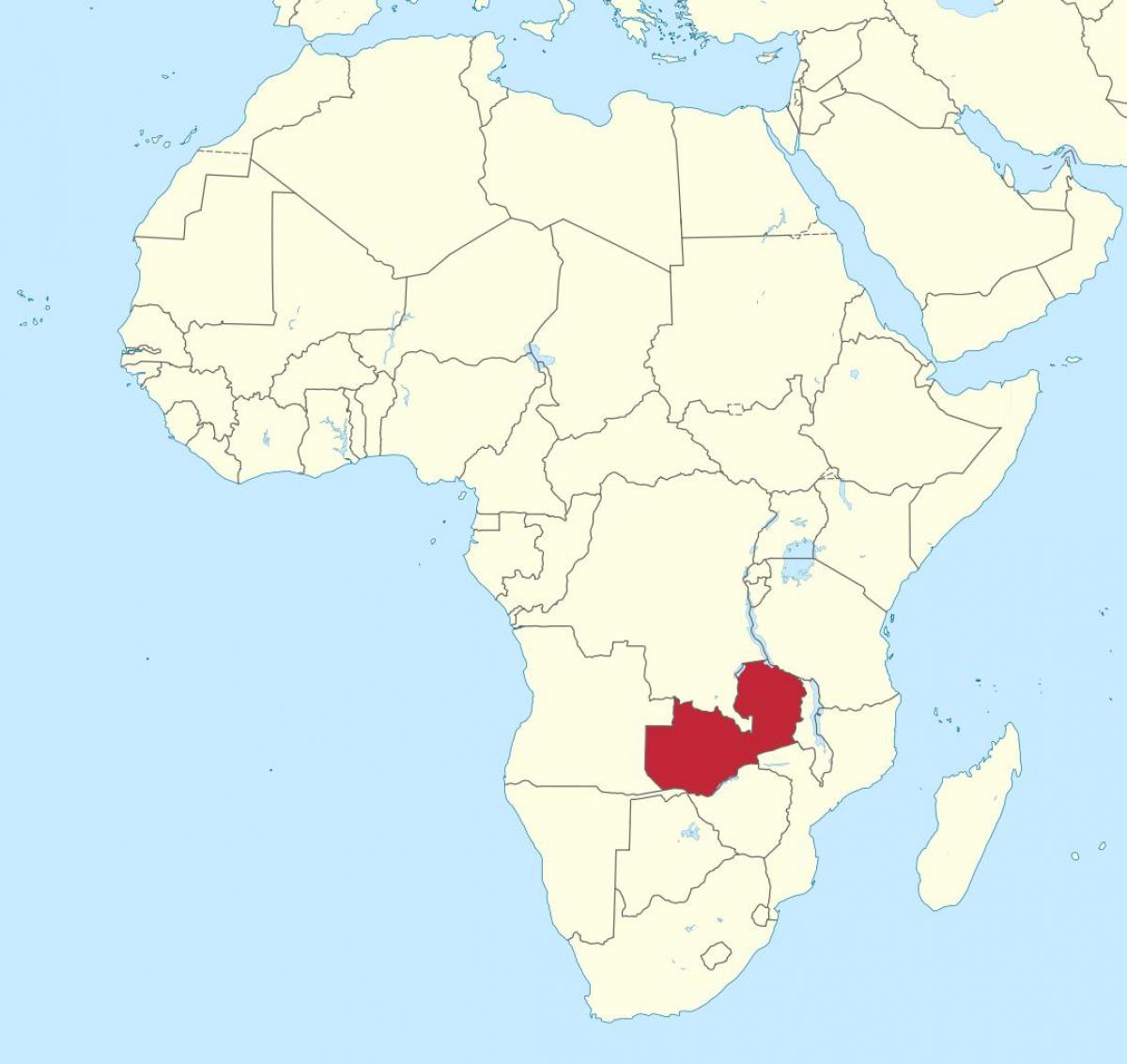 karta afrike pokazuje Zambija
