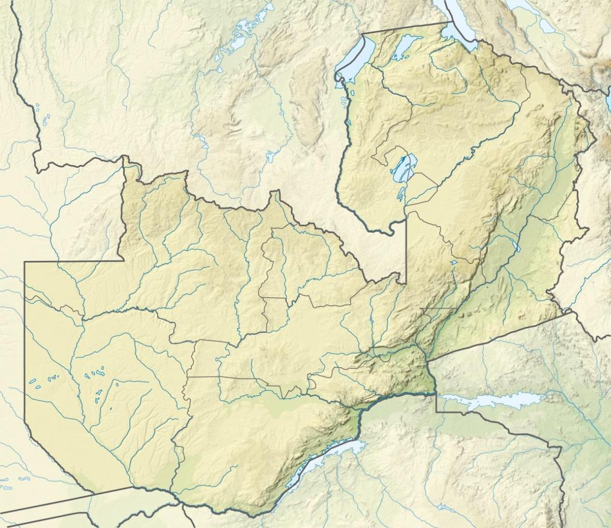 Mapa Zambija reke 
