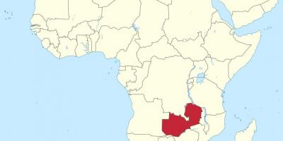 Karta afrike pokazuje Zambija